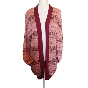 Matilda Jane Harmony Womens Open Front Knit Cardigan Floral Stripe Size Small